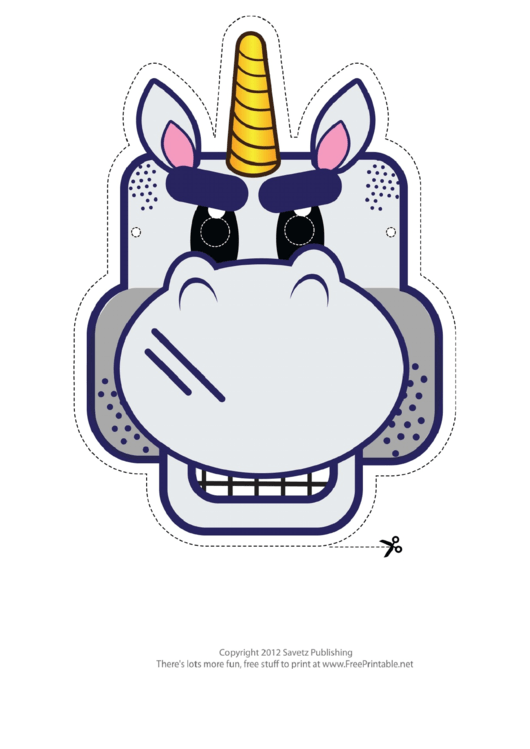 Tough Unicorn Mask Template Printable pdf