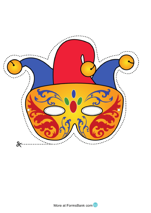 Mardi Gras Festival Mask Template Printable pdf