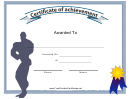 Body Building Achievement Male Certificate