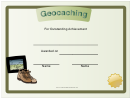 Geocaching Achievement Certificate