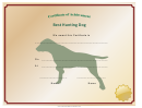 Hunting Dog Achievement Certificate