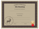 Hunting Elk Achievement Certificate