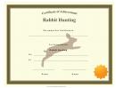 Hunting Rabbit Achievement Certificate