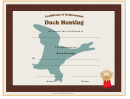 Hunting Duck Achievement Certificate