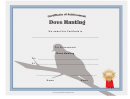 Hunting Dove Achievement Certificate