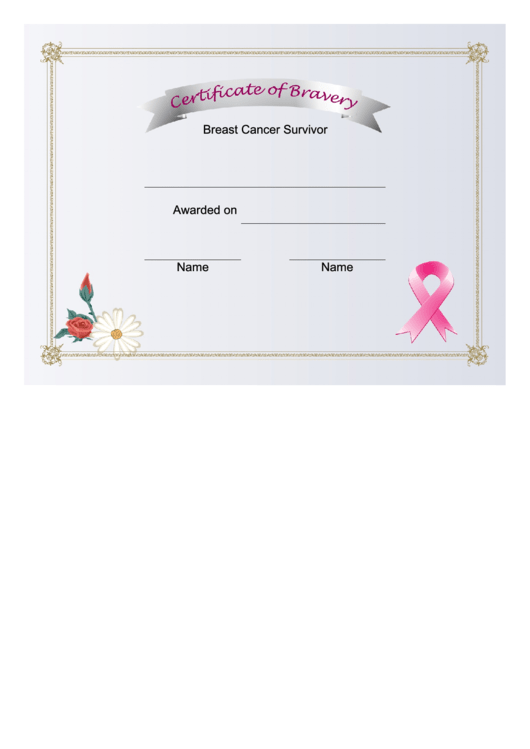 Bravery - Breast Cancer Certificate