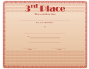 3rd Place Certificate Templates