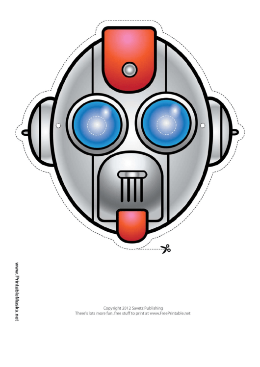 Robot Oval Mask Template Printable pdf