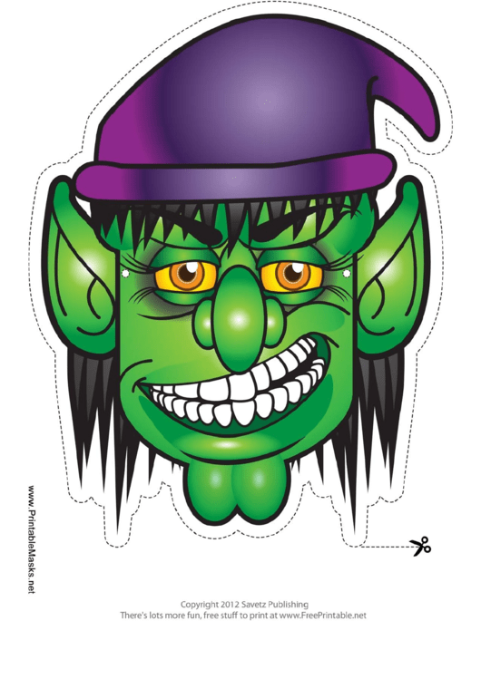 Goblin Female Mask Template Printable pdf