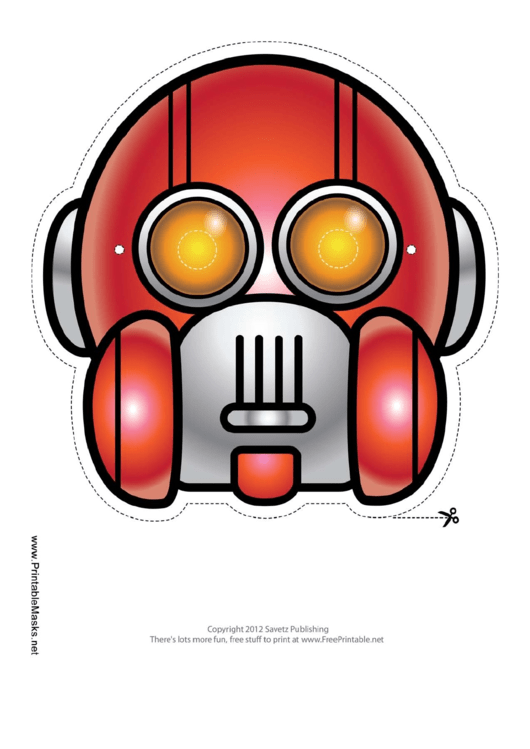 Robot Round Vertical Mask Template Printable pdf