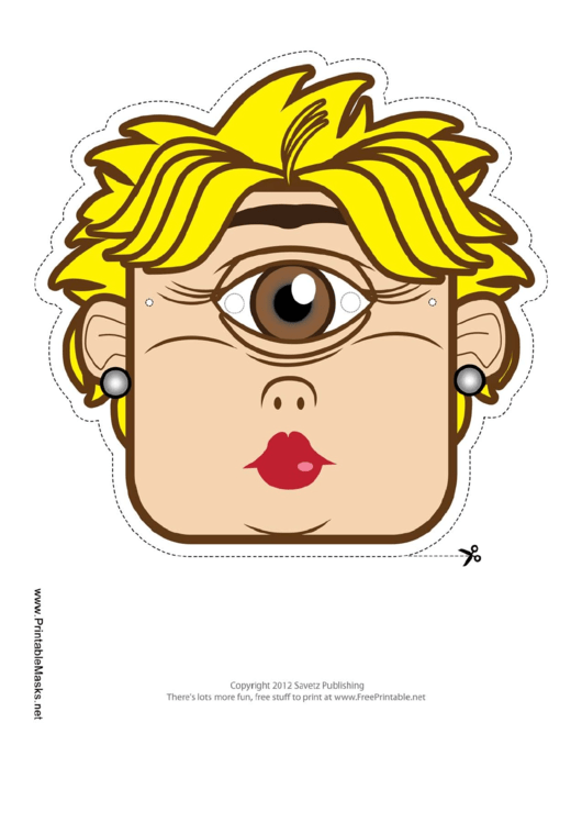 Cyclops Female Mask Template Printable pdf
