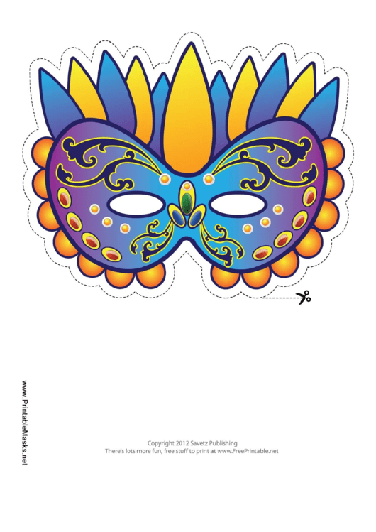 Mardi Gras Celebration Mask Template Printable pdf