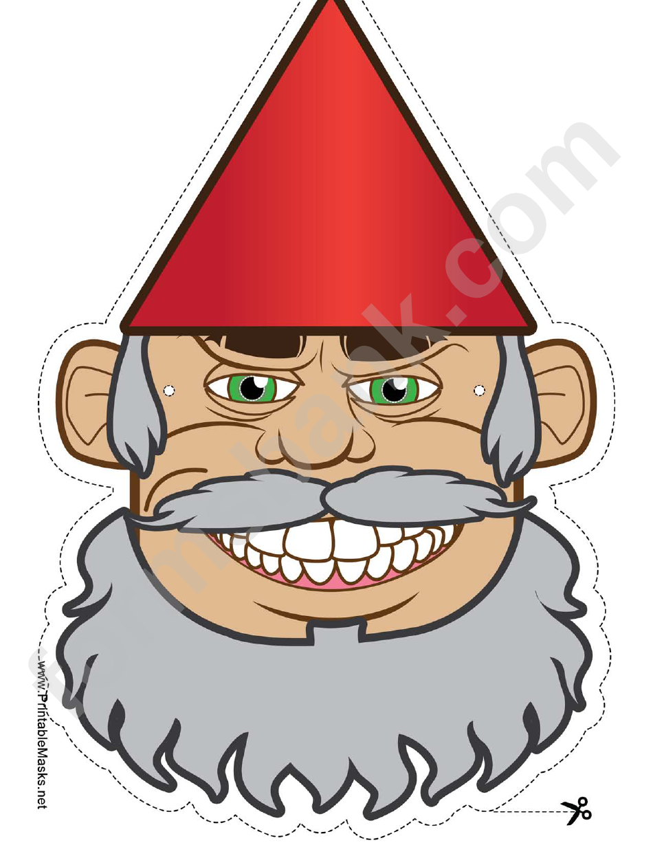 Gnome Beard Mask Template