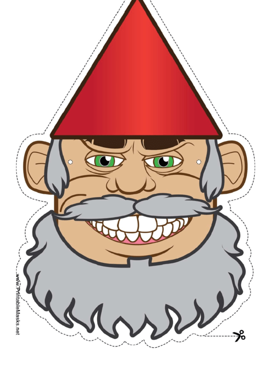 Gnome Beard Mask Template Printable pdf