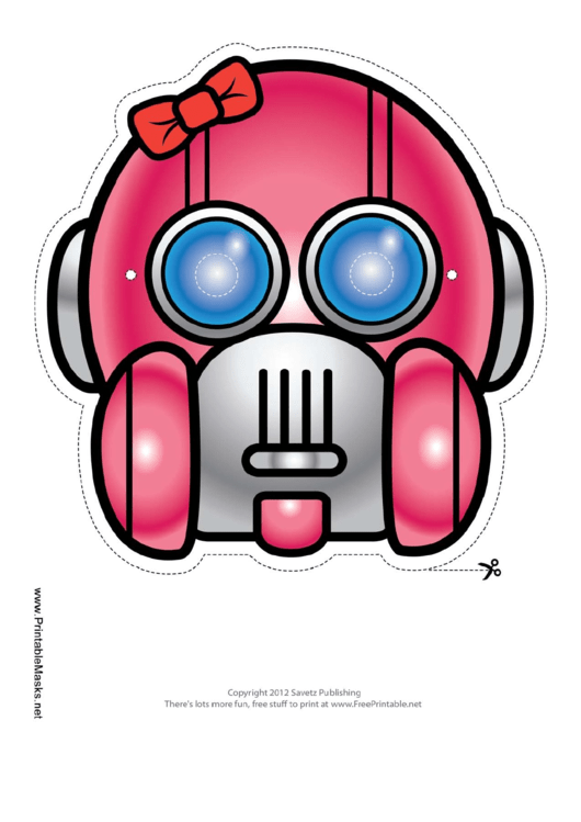 Robot Bow Mask Template Printable pdf