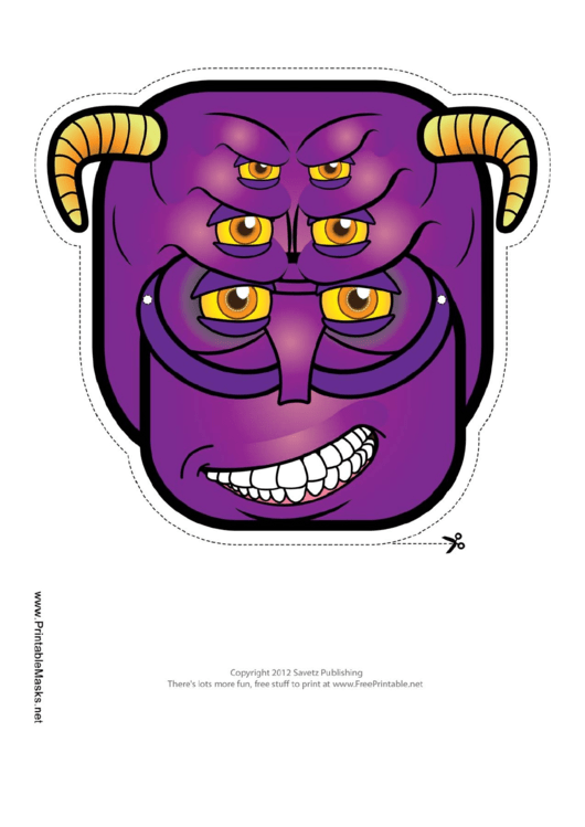 Creature Horns Mask Template Printable pdf