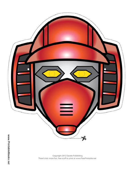 Robot Horizontal Mask Template Printable pdf