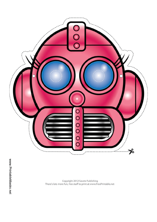 Robot Eyelashes Mask Template Printable pdf