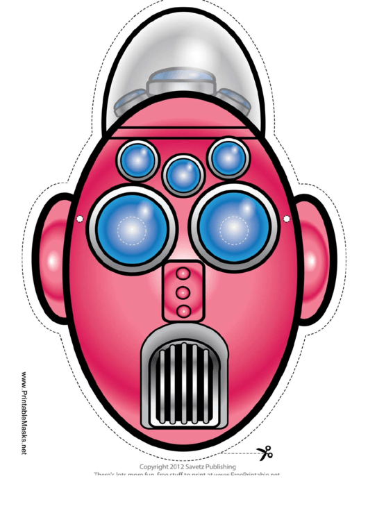 Robot Tall Oval Mask Template Printable pdf