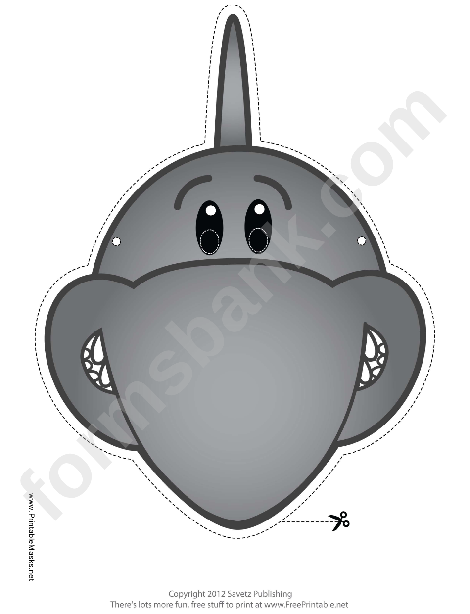 Shark Mask Template Printable Pdf Download