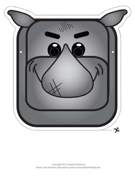 Rhino Mask Template Printable pdf