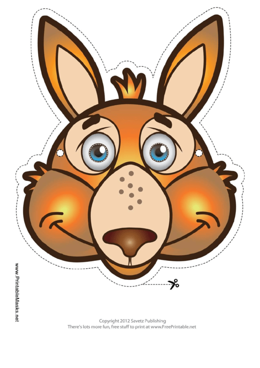 Kangaroo Mask Template Printable pdf