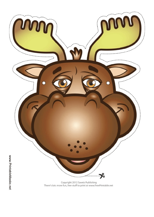 Moose Mask Template Printable pdf