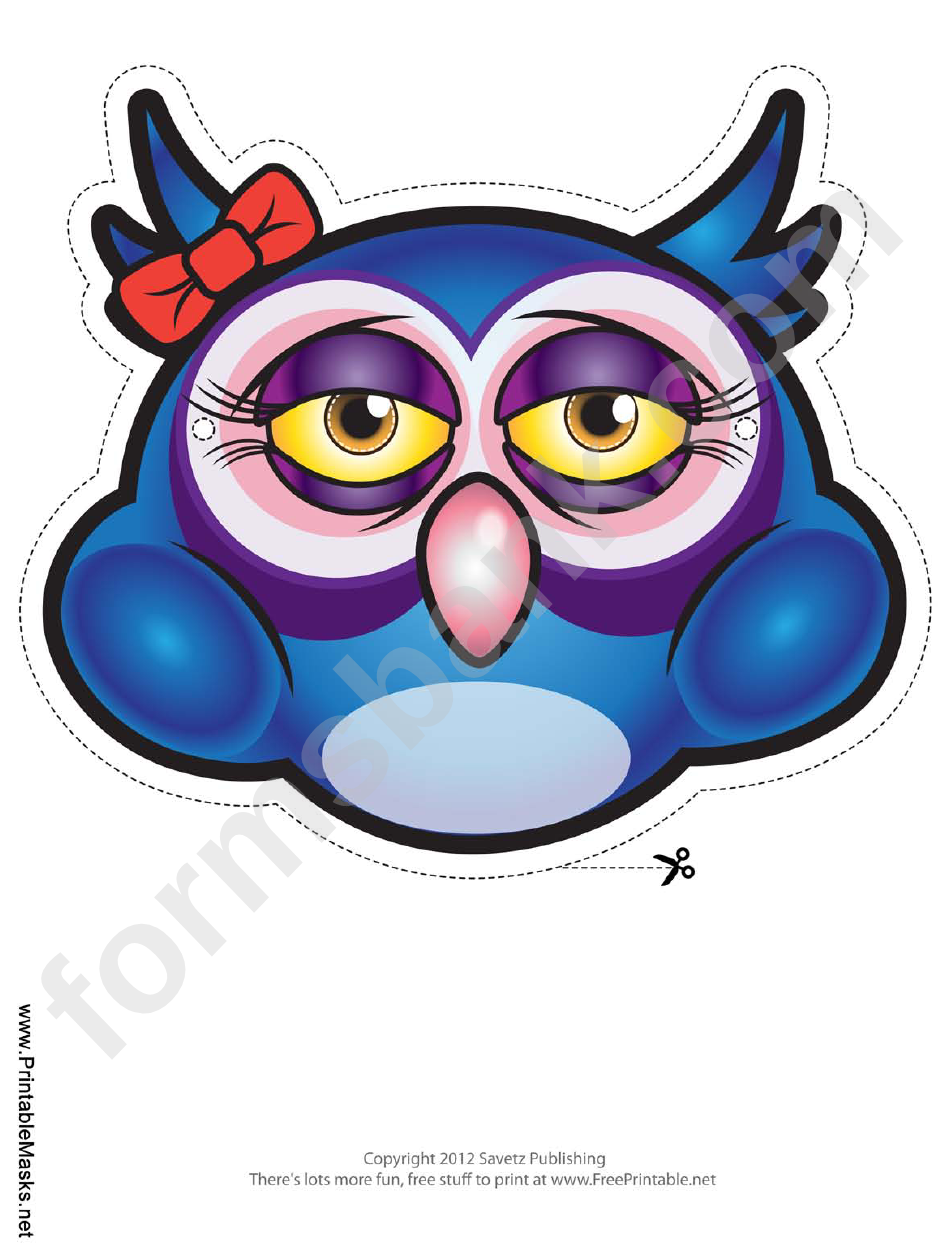 Owl Bow Mask Template