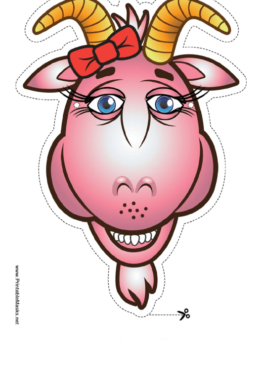 Goat Bow Mask Template Printable pdf