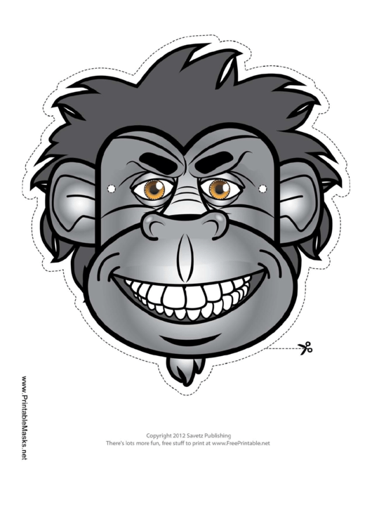 Gorilla Mask Template Printable pdf