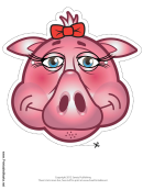 Pig Bow Mask Template