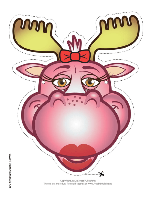 Moose Bow Mask Template Printable pdf
