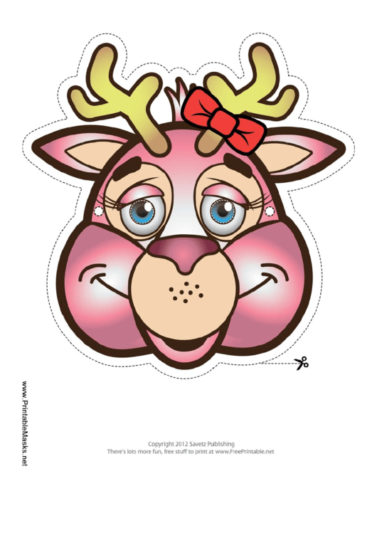 Deer Bow Mask Template Printable pdf