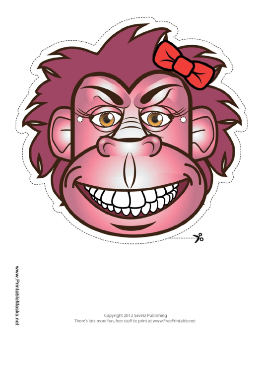 Gorilla Bow Mask Template Printable pdf