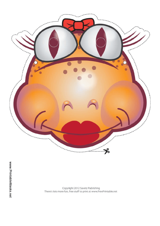 Frog Bow Mask Template Printable pdf