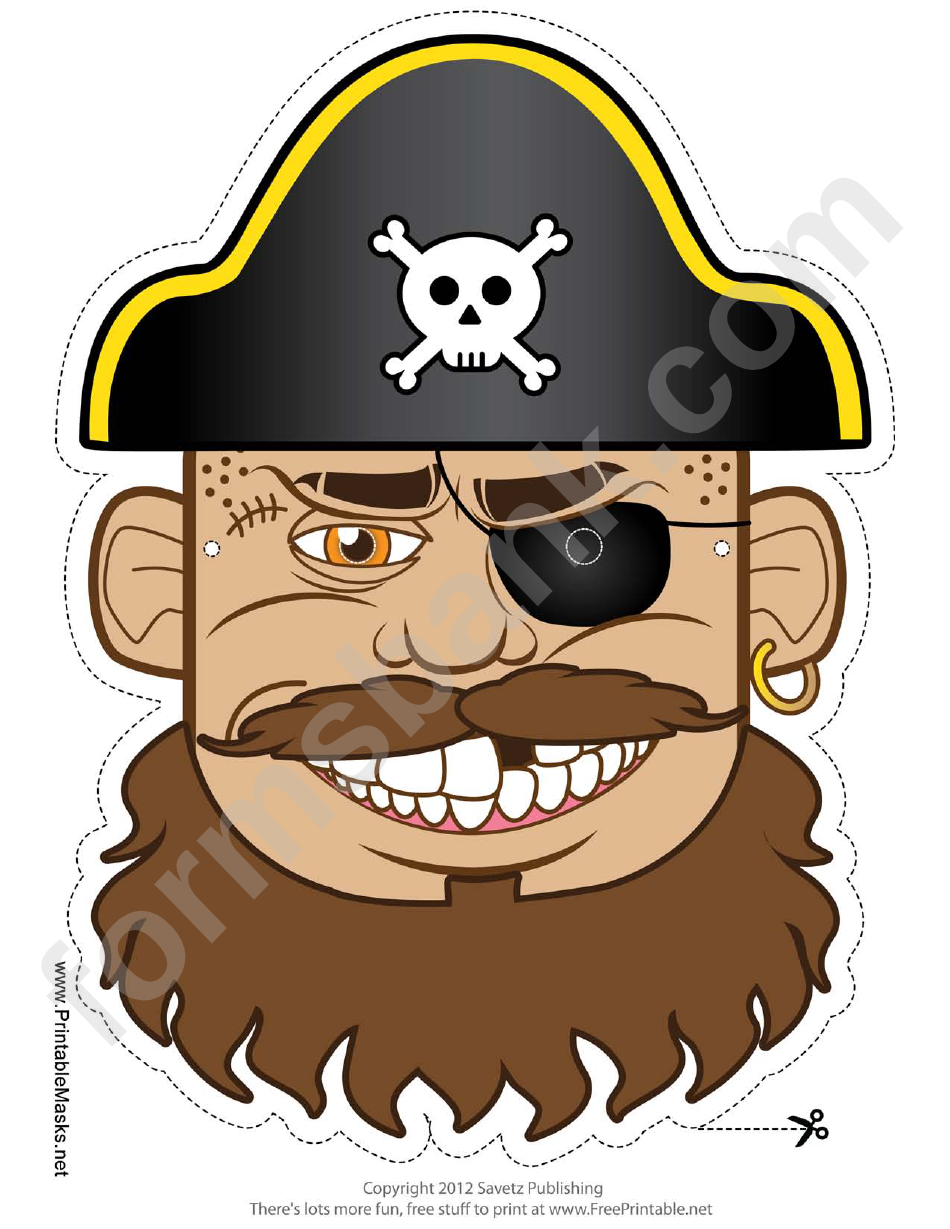 Pirate Captain Mask Template