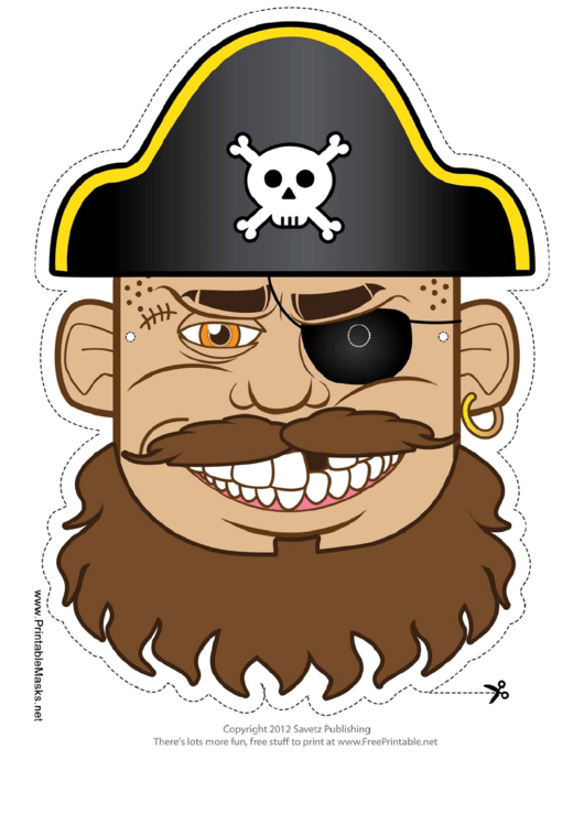 Pirate Captain Mask Template Printable pdf