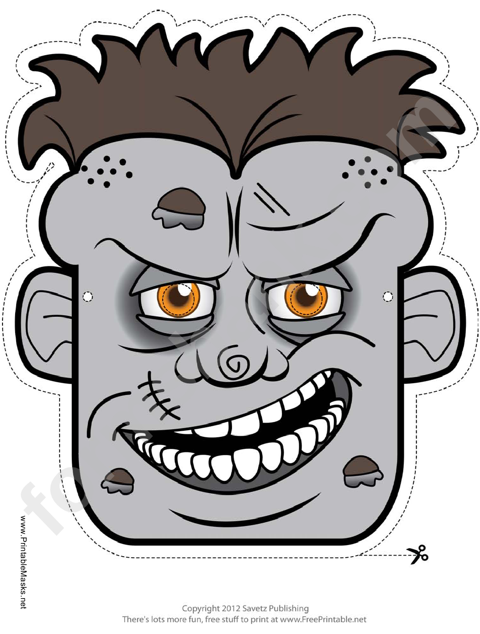 Zombie Male Mask Template
