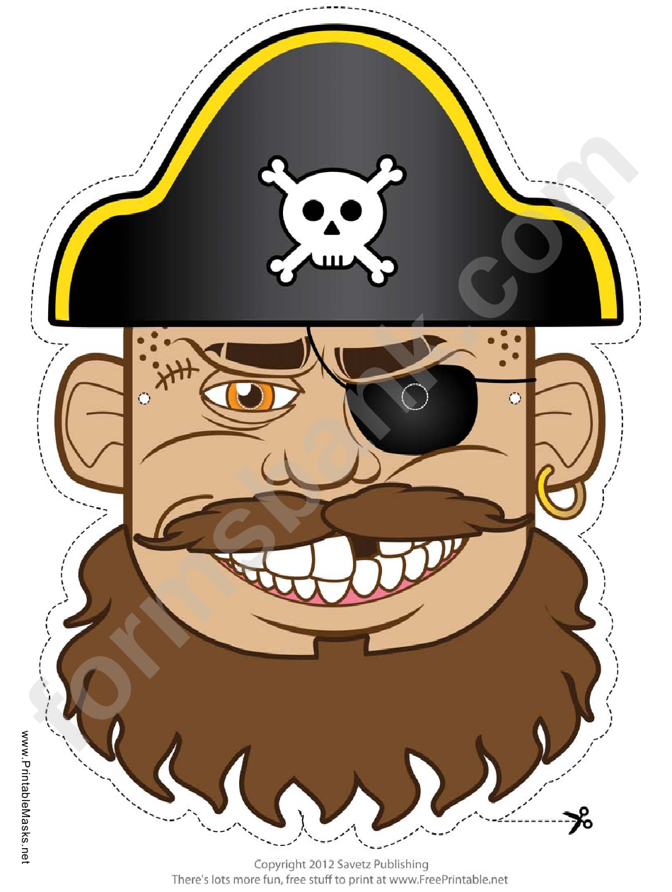 Pirate Hat Mask Template printable pdf download