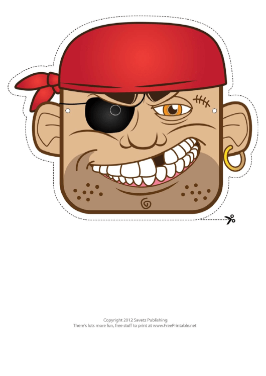 Pirate Bandana Mask Template Printable pdf