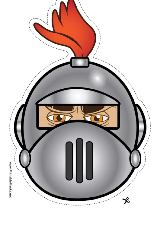 Knight Crest Round Mask Template Printable pdf