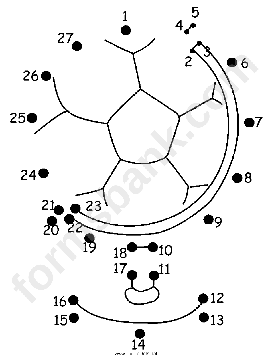 Soccer Ball Globe Dot-To-Dot Sheet