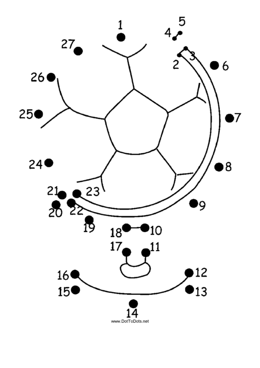 Soccer Ball Globe Dot-To-Dot Sheet Printable pdf