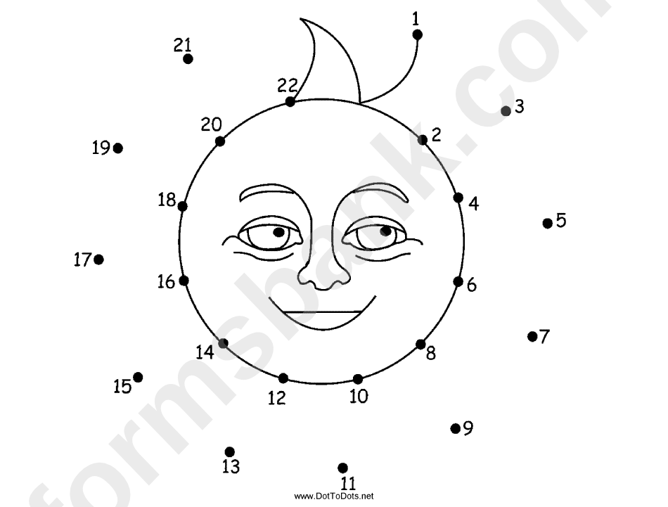 Smiling Sun Dot-To-Dot Sheet