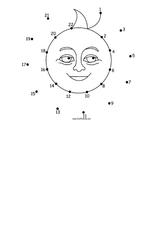 Smiling Sun Dot-To-Dot Sheet Printable pdf