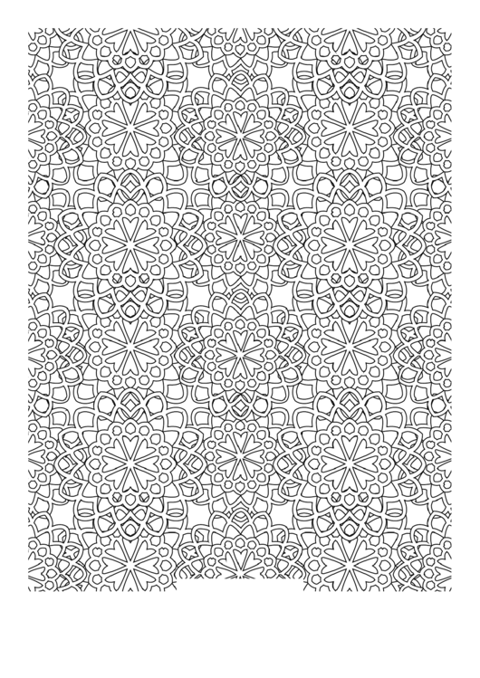 Adult Coloring Pages: Flower Mosaic Printable pdf