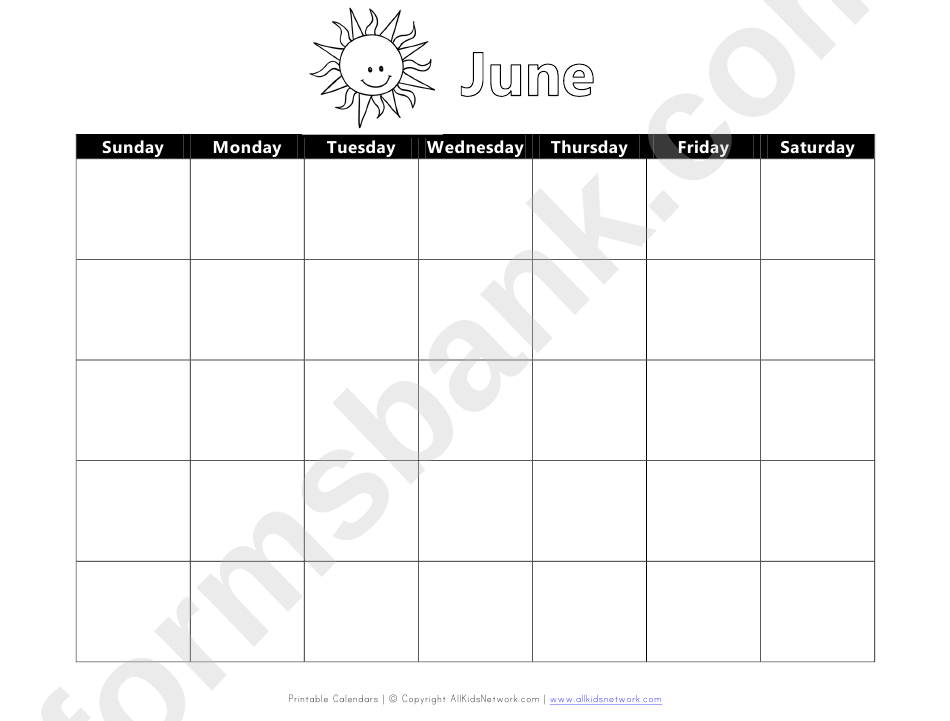 Calendar Template - June