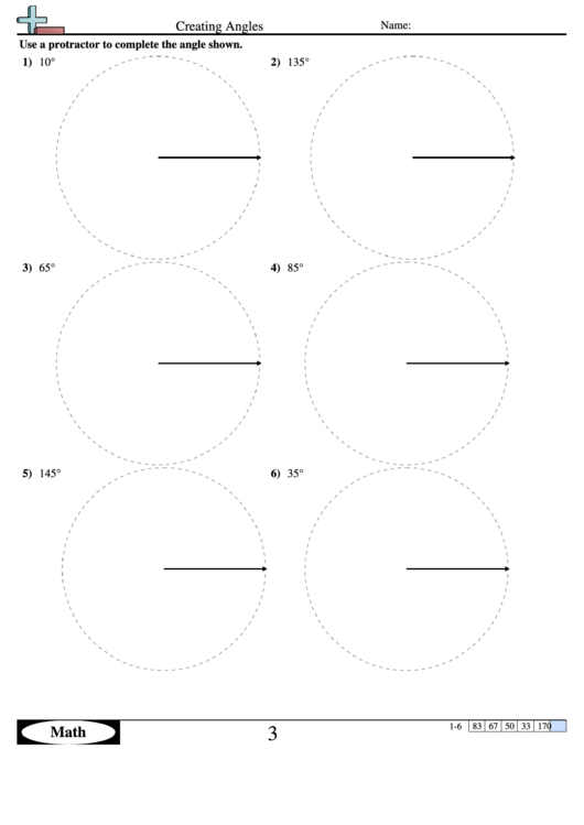 Creating Angles - Geometry Worksheet With Answers Printable pdf