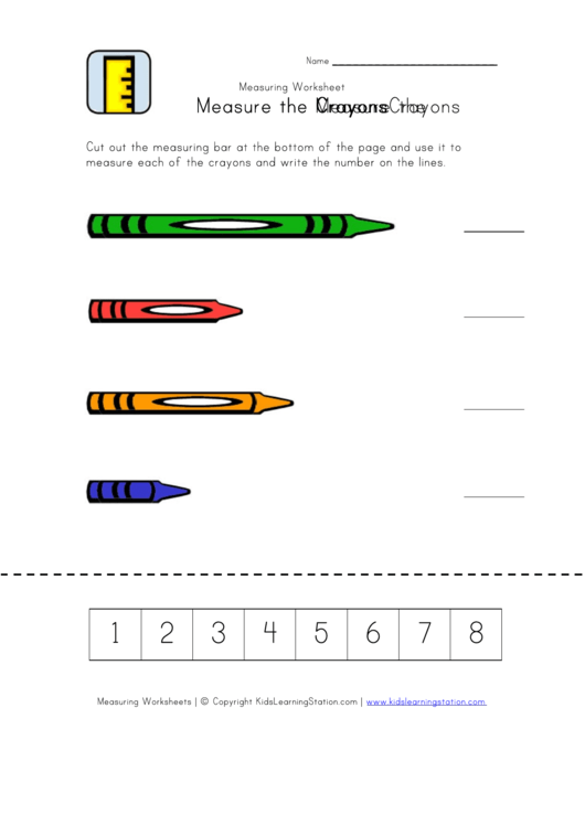 Measure The Crayons Worksheet Printable pdf