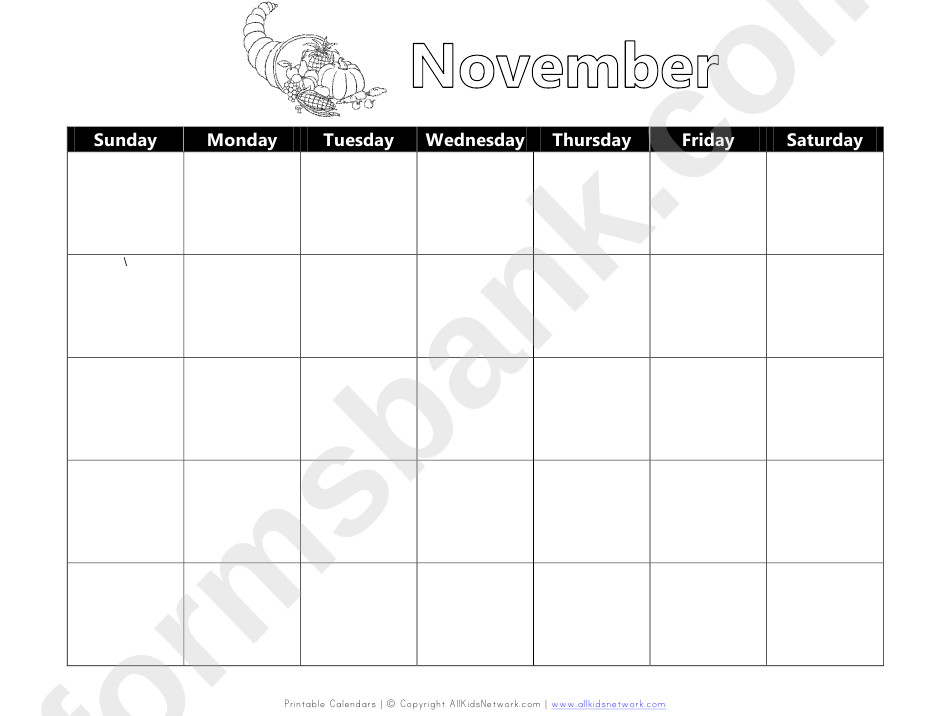Calendar Template - November